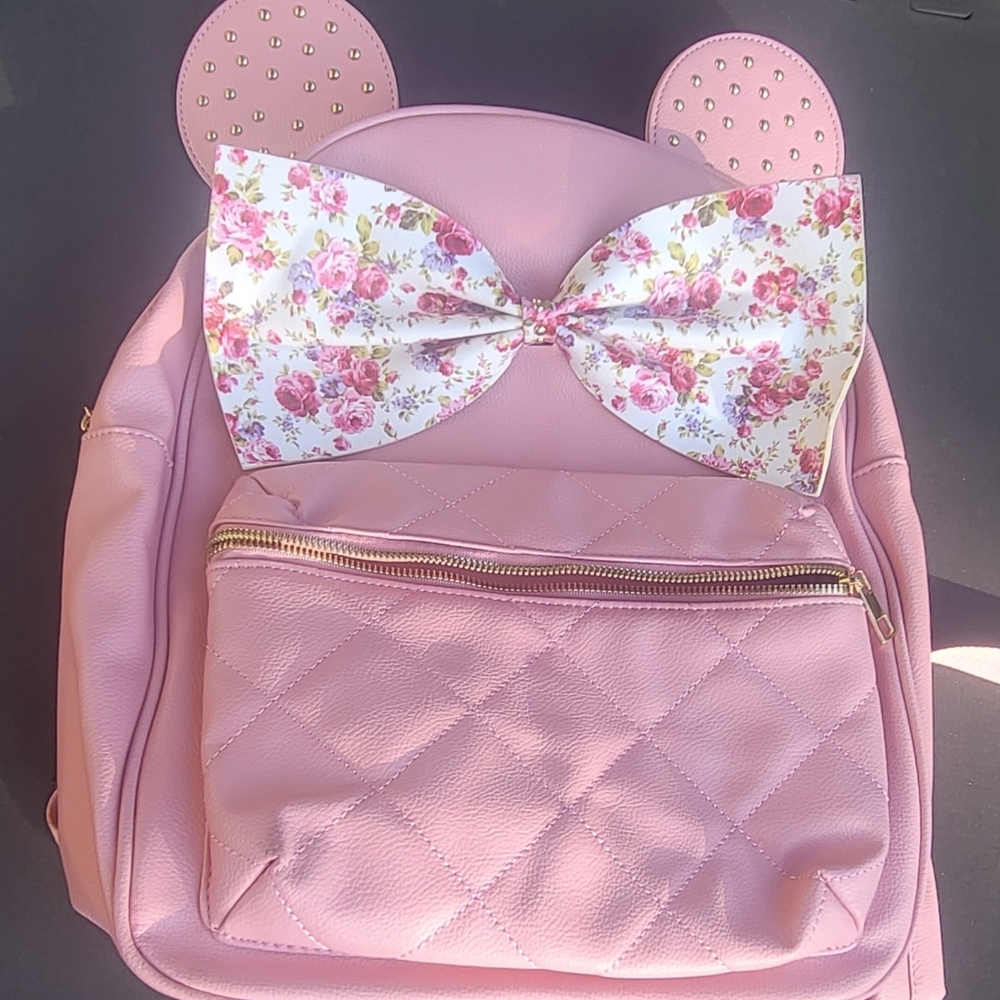 Pink mouse ear backpack
